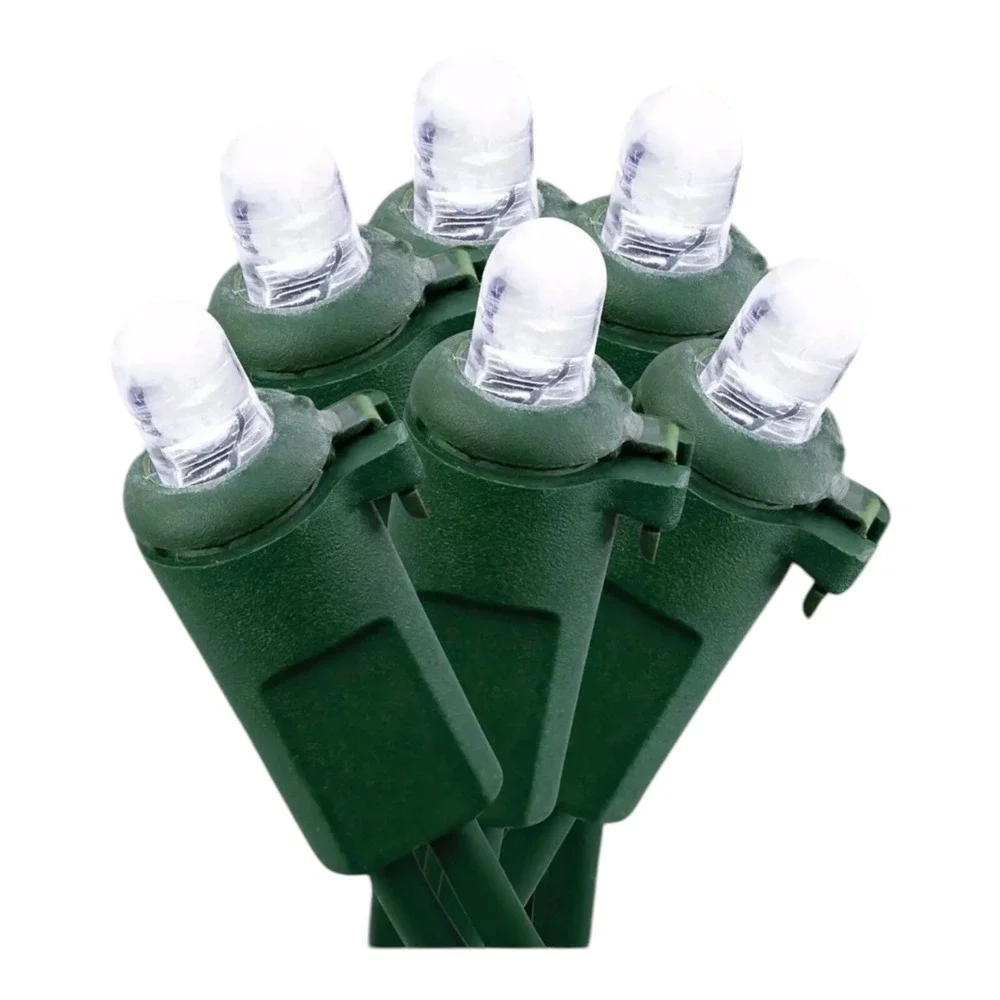 Holiday Time 500-Count Cool White LED Dome Christmas String‎ Lights Green Cord